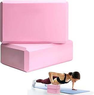 Septo 2 Pcs Yoga Blocks, 9x6x3 Inch Foam Blocks for Pilates | High density EVA foam Yoga Props lightweight non-slip surface for meditation stretching balance training