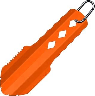 3-in-1 Ultralight Backpacking Trowel, Durable Aluminum Shovel & Potty Tool with Ergonomic Handle for Hiking & Survival(Orange)