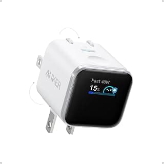 Anker Nano Smart Display Charger, 45W Max Fast Charger USB C for iPhone 17 | 180° Foldable Plug,Smart Recognition, Care Mode GaN USB C Charger Block for iPhone 17/16 (Non-Battery,1 USB-C Port,No Cable)