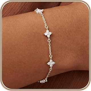 Dainty Hand Chain Bracelets for Women, 14K Gold/Silver Plated Waterproof Stackable Ring Bracelet Hand Chain Trendy Cubic Zirconia Beach Summer Bracelets Fashion Jewelry Gift