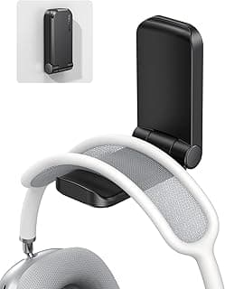 Lamicall Headphone Stand, Sticky Headset Hanger, Adhesive Headphone Holder | Headset Hook Mount Clip Under Desk, Earphone Clamp for Airpods Max, HyperX, Sennheiser, Black