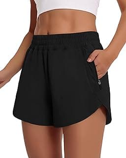CAMPSNAIL Running Shorts for Women - 3" Athletic High Waist Quick Dry with Liner Zipper Pockets for Workout Gym