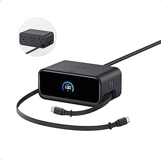 Anker Nano Charging Station, 100W 7-in-1 Power Strip, Retractable Charger | 2.3ft InstaCord Cable, Gaming Desk Accessories for Multiple Devices, 3 AC, 3 USB C, 1 USB A, MacBook Charger, Home Office