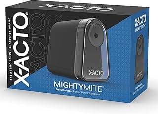 X-ACTO Pencil Sharpener, Mighty Mite Electric Sharpener, With Pencil Saver®, SafeStart® Motor, Black - Classroom, School, Teacher Supplies