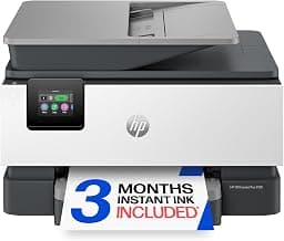 HP OfficeJet Pro 9125 Wireless All-in-One Color Inkjet Printer, Print, Scan, Copy, Fax, ADF, Duplex Print/scan, Best-for-Office, 3 Month Trial of Instant Ink Included, AI-Capable (C2VZ0A)