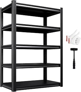Heavy Duty Metal Garage Shelving Unit, 71.2" H x 35.4" W x 15.7" D, 5-Tier Adjustable Storage Shelves for Garage Storage, Standing Shelf Unit & Shelves Organizer for Home, Warehouse, Workshop