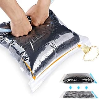 ALMING Compression Bags - Travel Accessories - 10 Pack Space Saver Bags - No Vacuum or Pump Needed - Vacuum Storage Bags for Travel Essentials - Home Packing-Organizers (Blue)