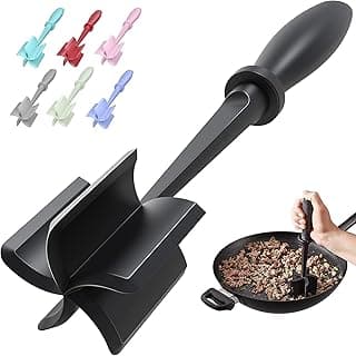PGYARD Meat Chopper Hamburger Grinder, Kitchen Smasher for Ground Beef | Heat Resistant, 5 Nylon Blade, Burger Grinder Potato Mix Tool, Meat & Poultry Tenderizers, Dishwasher Safe, Black