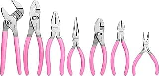 WORKPRO 7-piece Pliers Set, Pliers Tool Set with Comfort Grip - Pink Ribbon