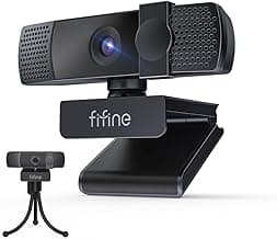 FIFINE K438 4K Resolution Webcam with Built in Microphone for Streaming | USB Computer Auto-Focus Camera, Noise Reduction Mic, Privacy Cover, 6P Lens, 76.3° FOV, Plug & Play for Podcast,Meeting