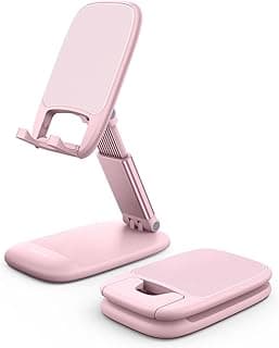 Lamicall Pink Phone Holder, Desk Accessories - Rose Gold Office Holder | Desktop Cell Phone Stand, Office Desks Accessories, Desk Decor Gifts for Women, for Mothers Day, 4-8'' Telephone Stand