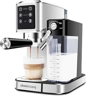 URintells Cuising Espresso Machine with Touchscreen,Stainless Steel | 20Bar Pump,Dual Heating And Dual Pump System, Automatic Milk Frother for Cappuccino Latte At Home