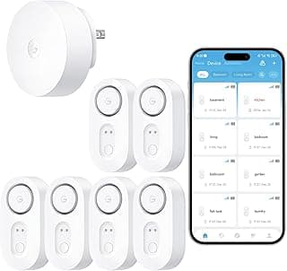 GoveeLife Upgraded Smart Water Leak Detector 1s with High Alarm, 6 Pack | 1804ft Ultra-Long Range, WiFi Water Sensor with SMS/Email/APP Push, 5Yr Battery Life,IP67, Suit for Home, Basement, Kitchen