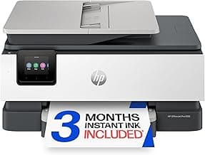 HP OfficeJet Pro 8135 Wireless All-in-One Color Inkjet Printer, Print, Scan, Copy, Fax, ADF, Duplex Printing Best-for-Home-Office, 3 Month Trial of Instant Ink Included, AI-Capable (C2VK1A)