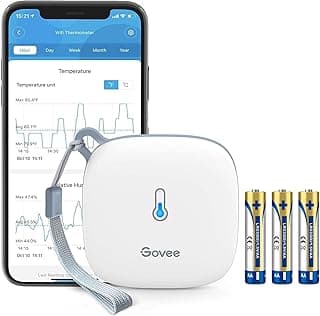 Govee WiFi Thermometer Hygrometer H5179 with App Notification Alert | Humidity temperature sensor, portable. Wireless remote monitor greenhouse, incubator, wine cellar with 2-yr data