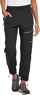 baleaf Women's Hiking Pants Quick Dry Lightweight Water Resistant Elastic Waist Cargo Pants for All Seasons