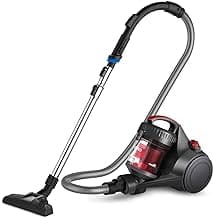 Eureka Bagless Canister Vacuum Cleaner, Lightweight Vacuum for Home, Red | NEN110D WhirlWind, Lightweight, Power Suction, ≤82 dBA. HEPA, 2.5L Dust Container, 2-in-1 Vac for Hard Floors, Carpets