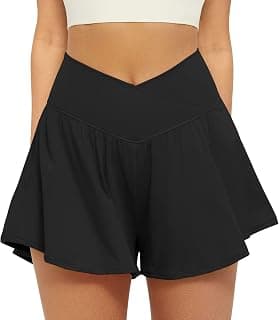 FireSwan Crossover Athletic Shorts for Women 2 in 1 Flowy Running Shorts with Pockets Spandex Butterfly Workout Tennis Skorts