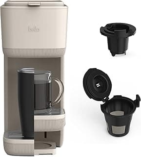 bella Single Serve Coffee Maker, K Cup & Coffee Ground Compatible, Oatmilk