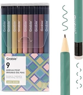 Grabie Erasable Gel Pens, 9 Color 0.7 mm Pens, Rustic Reverie | Thermo-Sensitive Gel Ink, Clean Erasing, Smooth Writing, Twist-up Design, Drawing, Journaling, Planner, School And Office