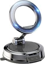Magnet Phone Holder for Car & Desk, Strong Magnetic Phone Mount with Secure Lock, Universal 360° Rotatable Phone Stand for Dashboard, Glass, Table, Compatible with All Cell