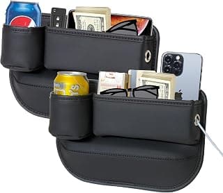 Anti-Drop Car Seat Gap Filler Organizer, Premium Leather Console Organizer, Easy Access to Phone/Keys, Universal Fit for Car SUV Truck Multi-Purpose Essentials Organizer(2PC)