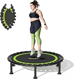 ZCMHAXJ Foldable Mini Trampoline, 36"/40"/48" Rebounder Trampoline for Adults & Kids, 440lbs Capacity Indoor Fitness Workout Exercise Equipment