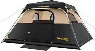 FanttikOutdoor 4/6/8/10 Person Instant Tent for Camping Setup in 60s | Camping Tent with Rainfly & Windproof, Portable Instant Cabin Tent with Carry Bag for Family Camping & Hiking