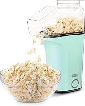 Dash Fresh Pop Popcorn Maker, 16-Cup Hot Air Popper, Aqua | Electric Popcorn Machine, Oil-Free Air Popped Popcorn, Built-In Measuring Cup & Butter Melting Tray, Movie Night Snacks