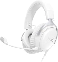 HyperX Cloud III – Wired Gaming Headset, PC, PS5, Xbox Series X|S, Angled 53mm Drivers, Memory Foam, Durable Frame, Ultra-Clear 10mm Mic, USB-C, USB-A, 3.5mm – White