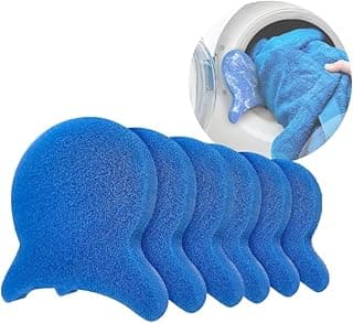 6 Pack Reusable Washing Machine Lint Remover Sponge, Lightweight Laundry Pet Hair Catcher Sponge, Easy to Use Lint & Fluff Cleaner for Clothes, Efficient Hair Absorber for All Washer Types