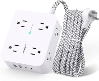HANYCONY Surge Protector Power Strip, 1080J, 5 Ft Braided Extension Cord | 8 Outlets 4 USB Ports(2 USB C), Outlet Extender, Flat Plug, Wall Mount, Desk Charging Station, Home Office, Dorm Room ETL