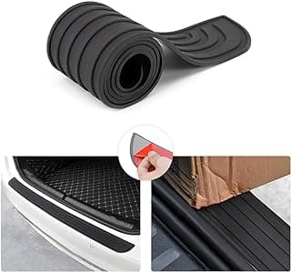 8sanlione Non-Slip Rubber Car Rear Bumper Guard Strip, Black/40.9"x3.5" | trunk-door entry coverage, abrasion and scratch protection, verify mounting-area dimensions, car exterior accessories
