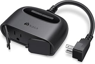 Kasa Outdoor Smart Plug, Smart Home Wi-Fi Outlet with 2 Sockets, EP40 | IP64 Weather Resistance, Compatible with Alexa, Google Home, No Hub Required, ETL Certified, Black
