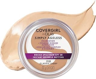 COVERGIRL+OLAY Simply Ageless Instant Wrinkle-Defying Foundation, 210 Classic Ivory, 0.44 Fl Oz (Pack of 1)