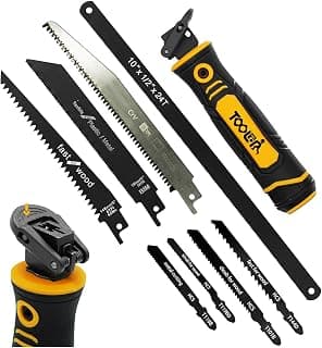 8-In-1 Multi Blades Hand Saw, Drywall, Hacksaw, Jab Saw & Wood Cutter Tool | Blade Quick Change Mechanism, For Cutting Drywall, Wood, Metel, Plastic, Plywood. Lightweight manual saw