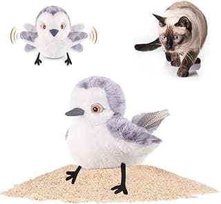 Potaroma Cat Toys Flapping Bird (No Flying), Lifelike Sandpiper Chirp Tweet, Rechargeable Touch Activated Kitten Toy Interactive Cat Exercise Toys for All Breeds Cat Kicker Catnip Toys 4.0" | Lifelike Sandpiper Chirp, Touch Activated, Rechargeable Kitten Kitty Exercise Catnip Kicker for All Breeds 4.0 Inches