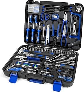 Prostormer 259-Piece Tool Kit, General Household Hand Tool Set, Blue | Includes Hammer, Pliers, Tape Measure, Screwdrivers, Wrenches & Sockets for Home, Office, Dorm Repairs and DIY Projects