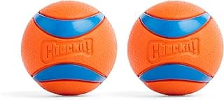 Chuckit! Ultra Ball Dog Toy - Medium Bouncy Fetch Balls For Dogs 20-60 lbs - Made from Durable Rubber - Floating Water Pet Toys - Size Medium - 2.5-inch Diameter - Pack of 2 | Bouncy durable rubber design for pups 20-60 lbs, high bounce action for active outdoor play, keeps tails wagging every day