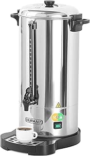 NUPANT Commercial Coffee Urn 100 Cup/15L Coffee Dispenser with Upgraded Percolator, 304 Stainless Steel Hot Water Urn Beverage Dispenser with Keep Warm Mode, Large Coffee Maker for Catering Party