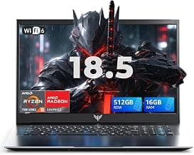 KAIGERR 18.5 inch Light Gaming Laptop, ΑΜD Ryzen 7430U, 16GB RAM 512GB SSD