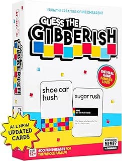 Guess The Gibberish Card Game for Families by Relatable, From The Creators of Incohereant, Fun Kids Games for Kids 12+, Game Night With Friends, Includes 400 Cards, Instructions, and 1 Sand Timer