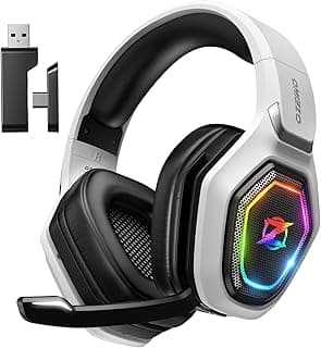 Ozeino Wireless Gaming Headset for PS5, PC, Switch| Lossless Audio-40H Batt | Play & Charge, 2.4GHz USB & Type-C, Flip Mic, Works with PS4, Mac, laptop, mobile, Ideal for FPS, RPG