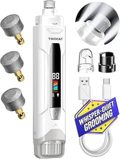 Whisper-Quiet Dog Nail Grinder 50% More Powerful for Sensitive Dogs,Cats | 6-Speed Pet Nail Trimmer with LED Display & 4 LED Lights, 3 Grinding Bits, No Over-Cutting,Stress-Free Grooming for All Pets