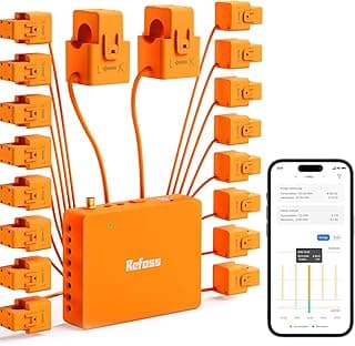 Refoss Smart Home Energy Monitor with Open API, Home Assistant, No Cloud | 16 60A Circuit Sensor, Real Time Electricity Usage Monitor, Power Consumption Meter, Solar Metering, ETL Certified, EM16P