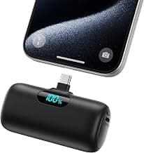 Mini Portable Charger USB C Power Bank,Upgraded 5000mAh PD Fast Charging Battery Pack Built-in USB-C Connector Travel Essential for iPhone17/17Pro/17Pro Max/Air/16 Plus/16Pro Max/15 Series,Android