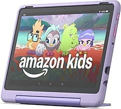 Amazon Fire HD 10 Kids Pro tablet, ages 6-12. Bright 10.1" HD screen, includes ad-free content, robust parental controls, 13-hr battery and slim case for older kids, 32 GB, Happy Day