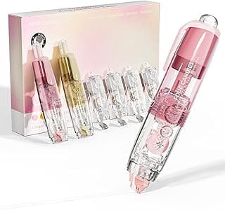 Four Candies 2-Pack White Correction Tape, Refillable, 118.1 ft, 6mm Width | 4 Refill Tapes, Retractable, Smooth, Tear-Resistant, Cute Pen Shaped Applicator for Back to School Teen & Adults