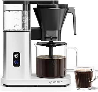 Kismile 8-Cup Coffee Maker, SCA Certified Hot & Cold Brew Coffee Machine, 6-Min Quick Brew, Magnetic Anti-Drip, Adjustable Flow Control, Keep Warm, Dishwasher Safe, DIY Manual Mode, Silver