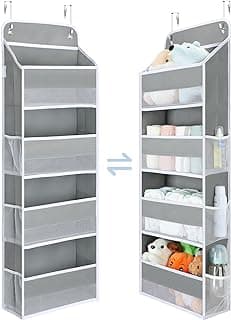 Yecaye 1 Pack Over the Door Organizer, 35.2lbs Load Toy Stuffed Animal Storage, Swing-proof Hanging Bathroom Organizers and Storage for Nursery Newborn Baby Essential Stuff Dorm Room Essentials